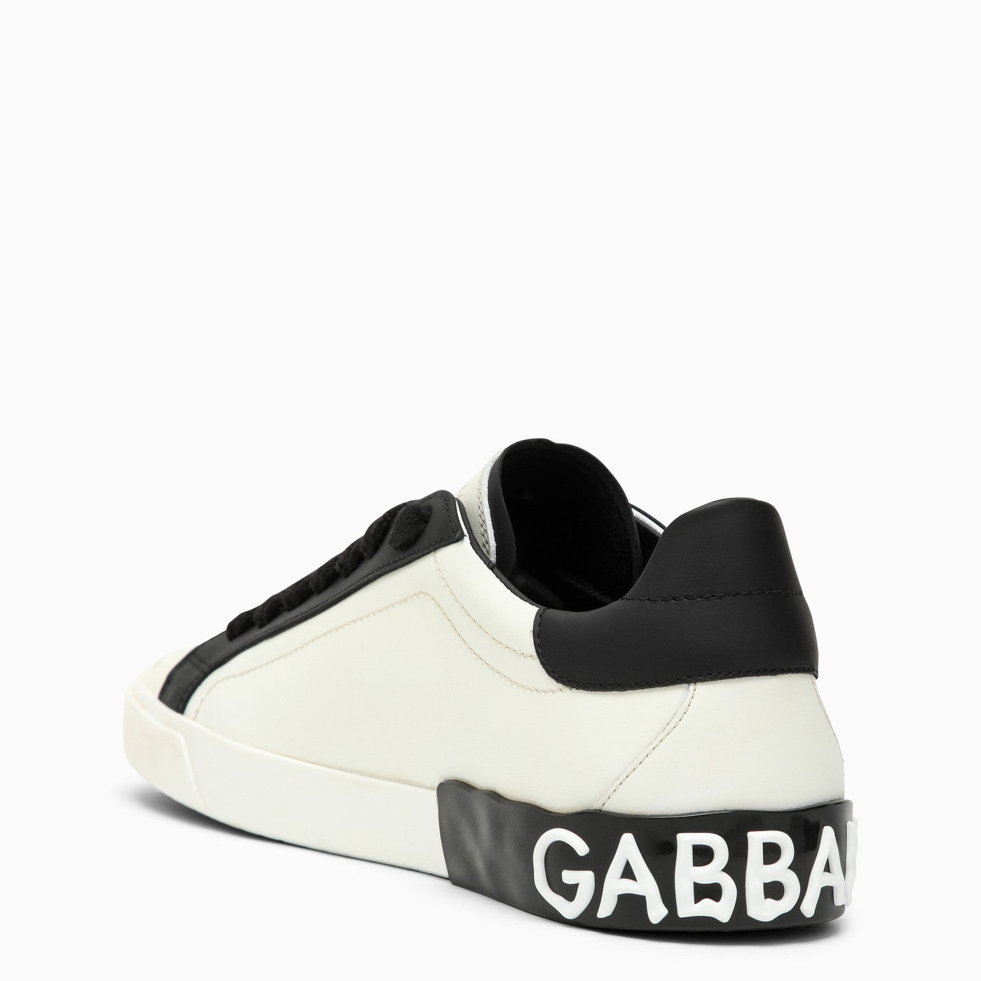 Dolce&amp;Gabbana Portofino Vintage White/Black Leather Trainer