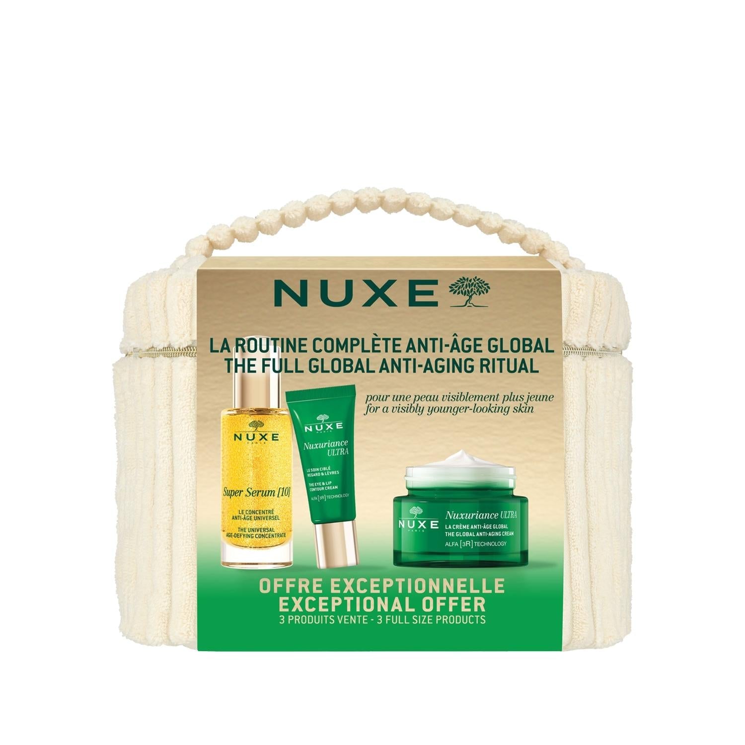 Nuxe Nuxuriance Ultra Anti-Aging Skincare Set - Luxury Skincare for Mature Skin with Day Cream, Eye Cream &amp; Super Serum