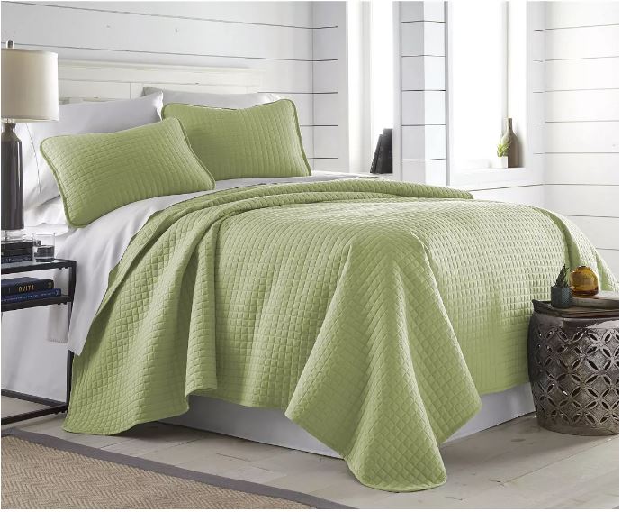 Southshore Fine Linens Oversized Lightweight Quilt &amp; Sham Set, Full/Queen, Green