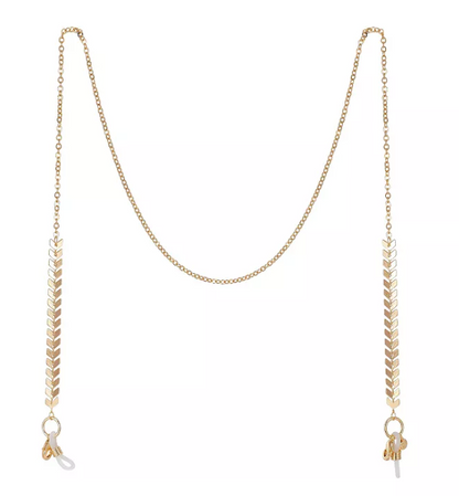 Unwritten Gold Flash Plated Leaf Design 27in Glasses or Face Mask Chain