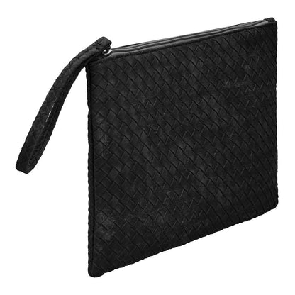 Eklips Black Knit Pattern Reflective Clutch Bag