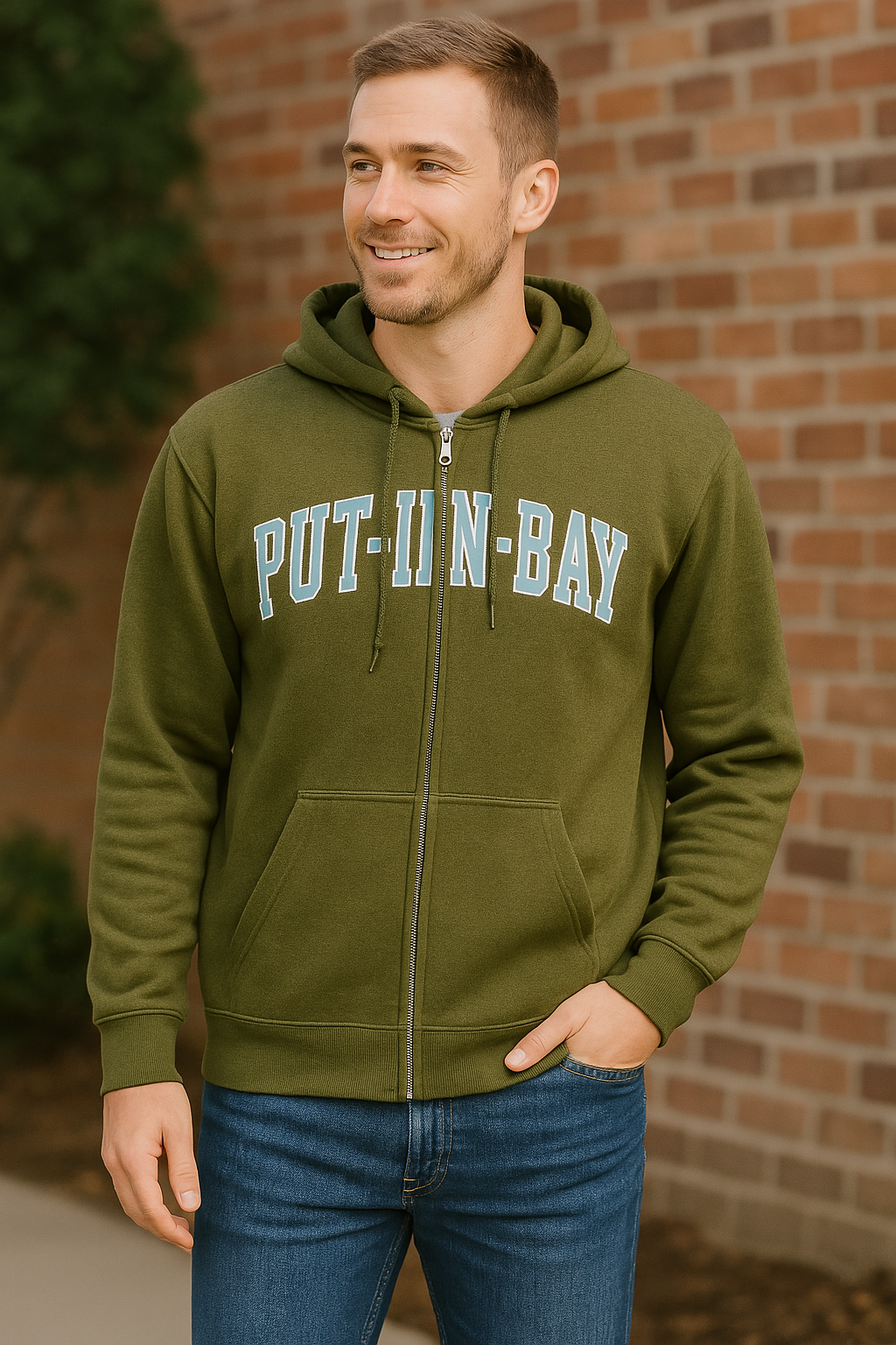 Coconut Creek Put-in-Bay Mens Ohio Zipped Hoodie, Size Medium
