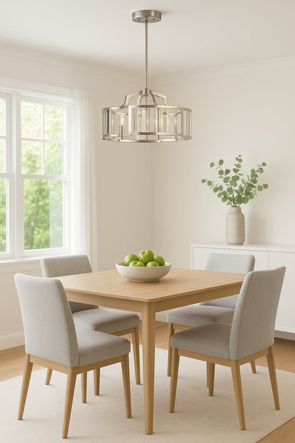 EasyLITE 4-Light Satin Nickel Convertible Semi Flush Mount Pendant 29345-HB
