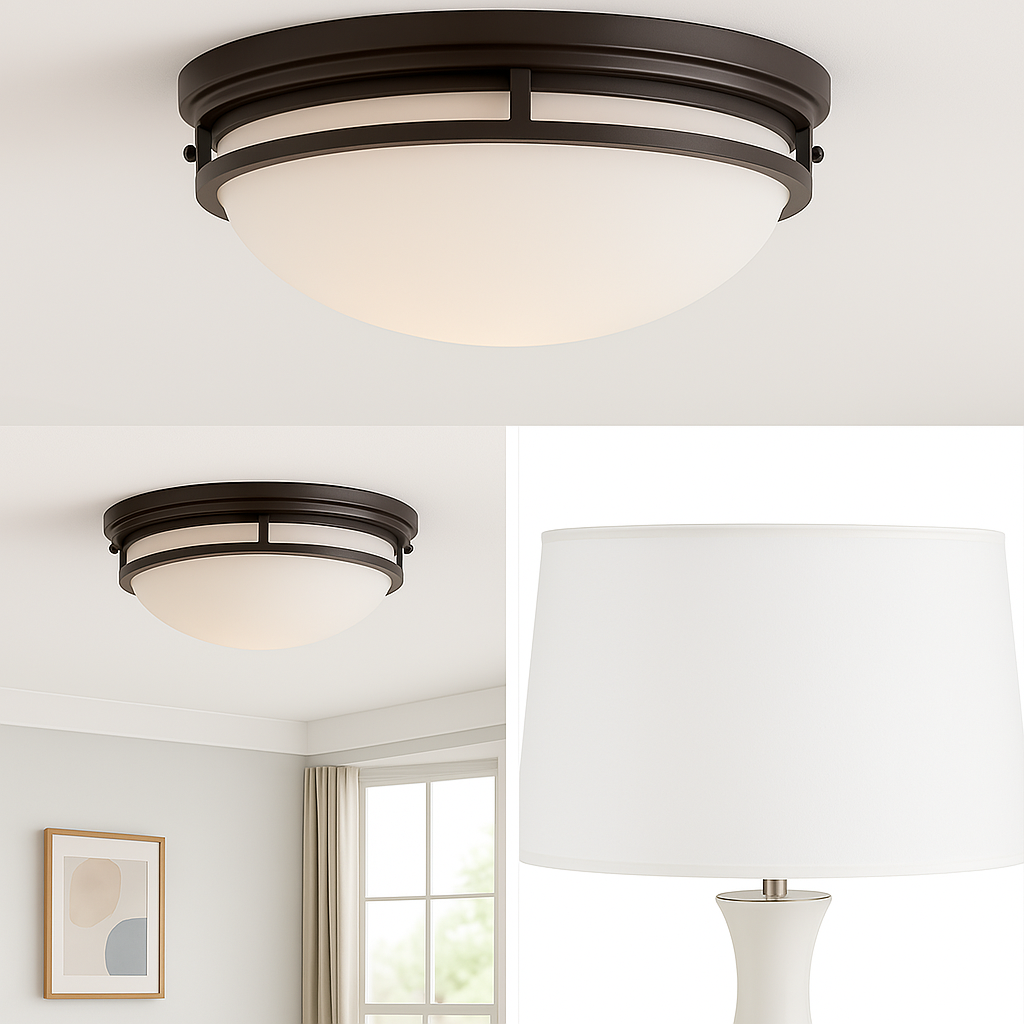 World Imports 13.25 in. Oil Rubbed Bronze LED Flushmount with Frosted Glass
