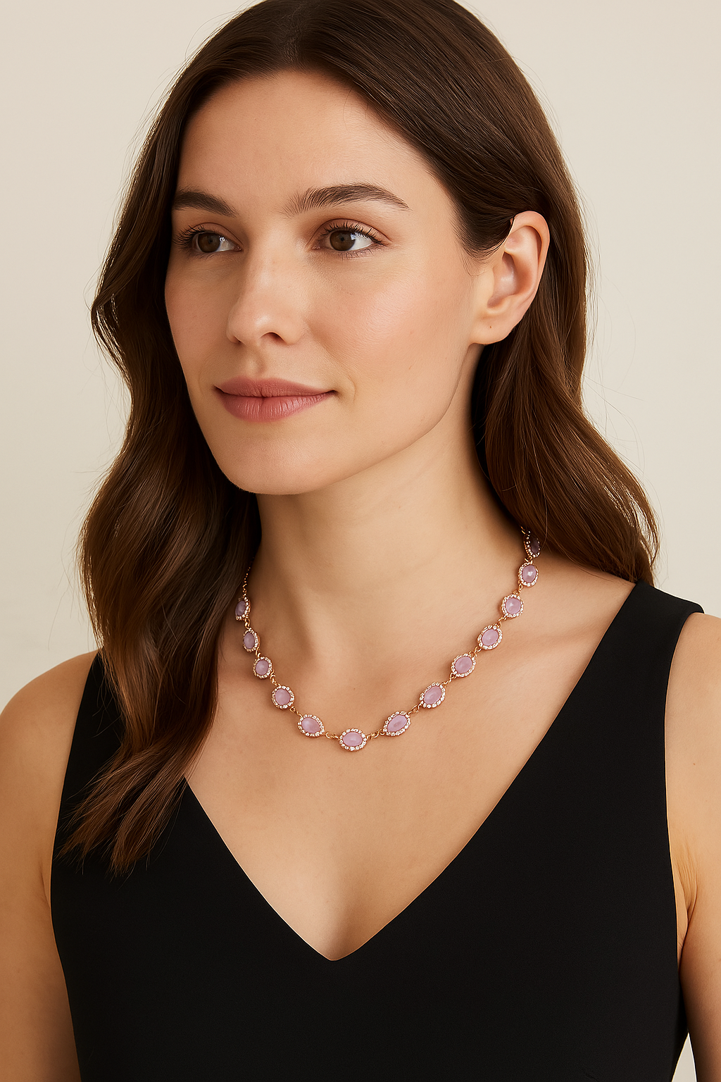 Charter Club Gold-Tone Pave and Stone Collar Necklace