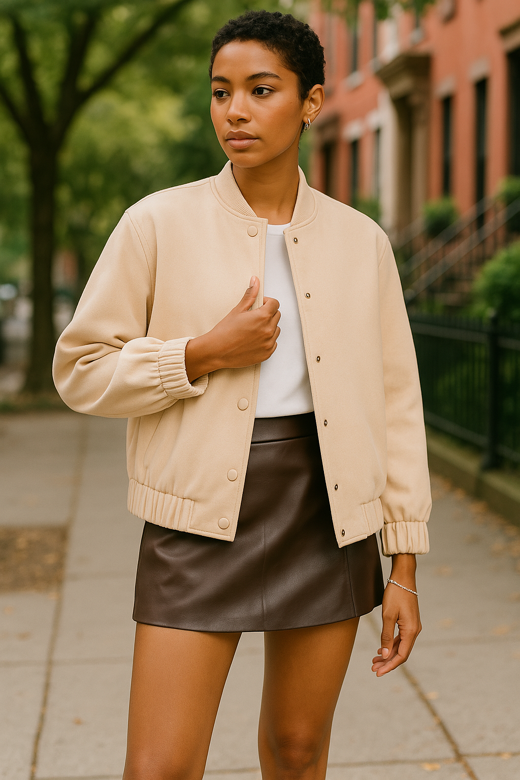 Endless Rose Oversized Felt Varsity Jacket