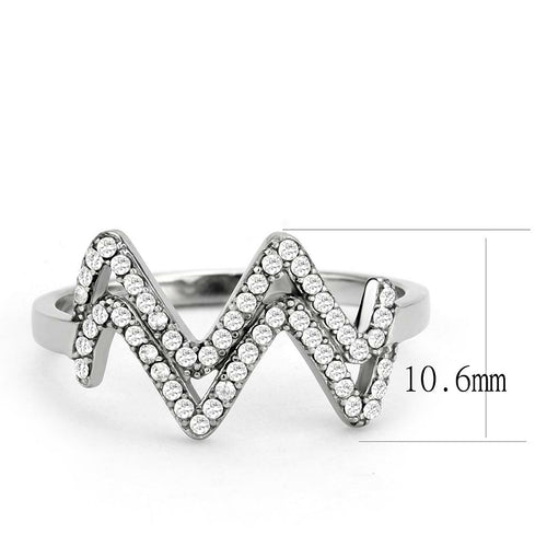 No plating stainless steel ring with clear AAA grade CZ gemstone