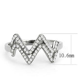 No plating stainless steel ring with clear AAA grade CZ gemstone
