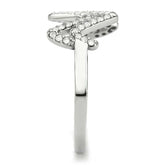 No plating stainless steel ring with clear AAA grade CZ center stone