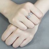 No plating stainless steel ring with clear AAA grade CZ center stone
