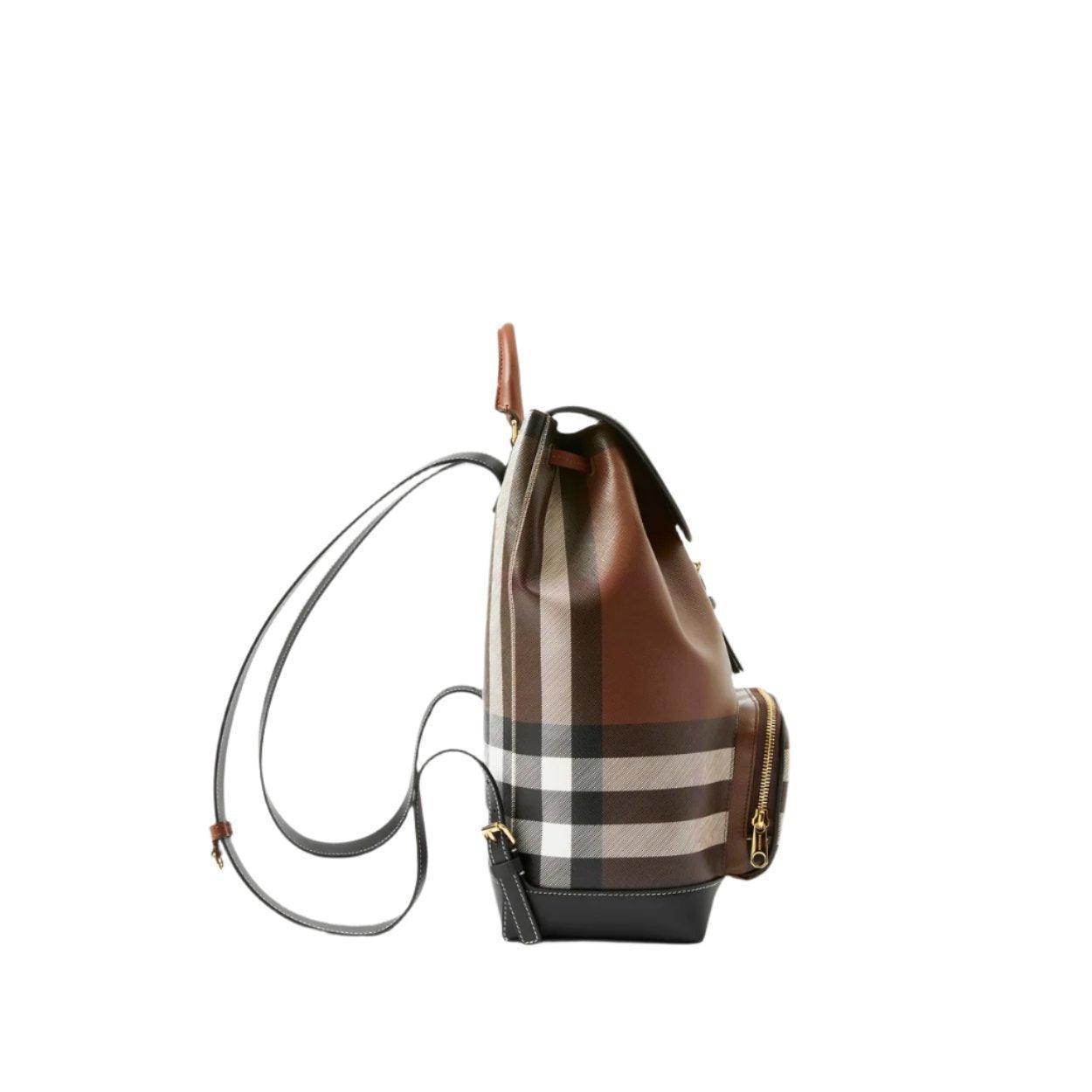Burberry Medium Check Coated Canvas Backpack