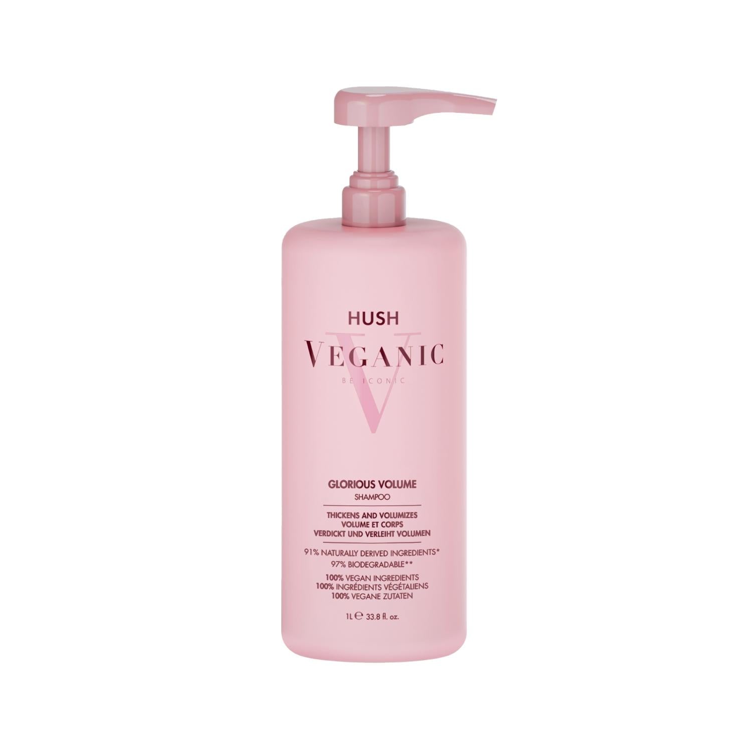 Hush Veganic Glorious Volume Shampoo for Fine Hair 1000 ml