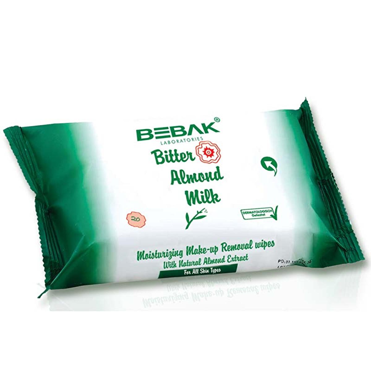 Bebak Makeup Remover Wipes with Bitter Almond Oil - Gentle &amp; Effective for All Skin Types