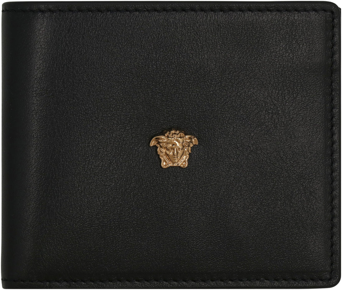 VERSACE Mini Leather Wallet with Iconic Emblem