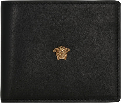 VERSACE Mini Leather Wallet with Iconic Emblem