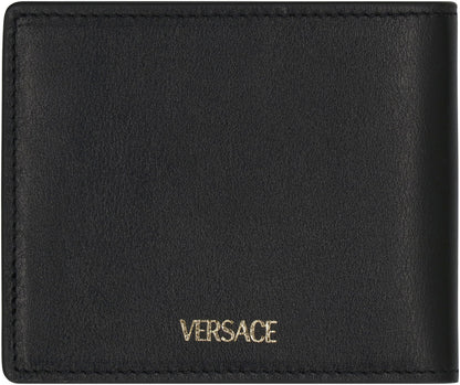 VERSACE Mini Leather Wallet with Iconic Emblem