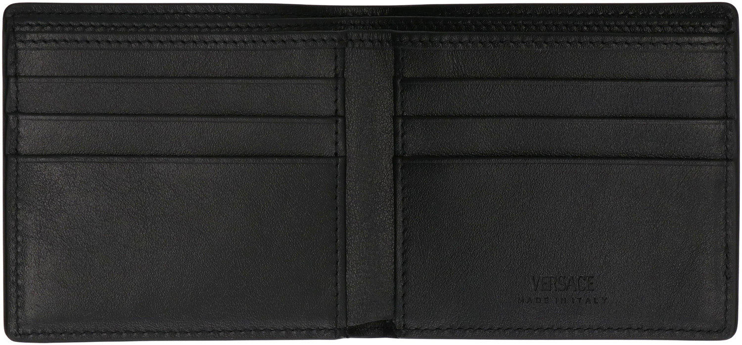 VERSACE Mini Leather Wallet with Iconic Emblem
