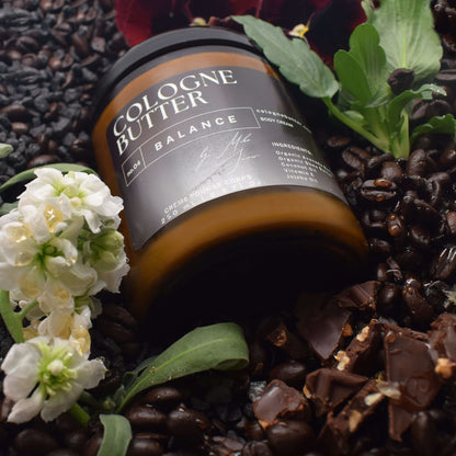 BALANCE – Luxury Fragrance Body Butter | Coffee, Dark Chocolate &amp; Sandalwood Cologne Scent Moisturizing Skin Butter | Cologne Butter