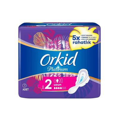 Orkid Hygienic Pads - Ultra Long Sanitary Pads for Comfortable Menstrual Protection - 7 Count