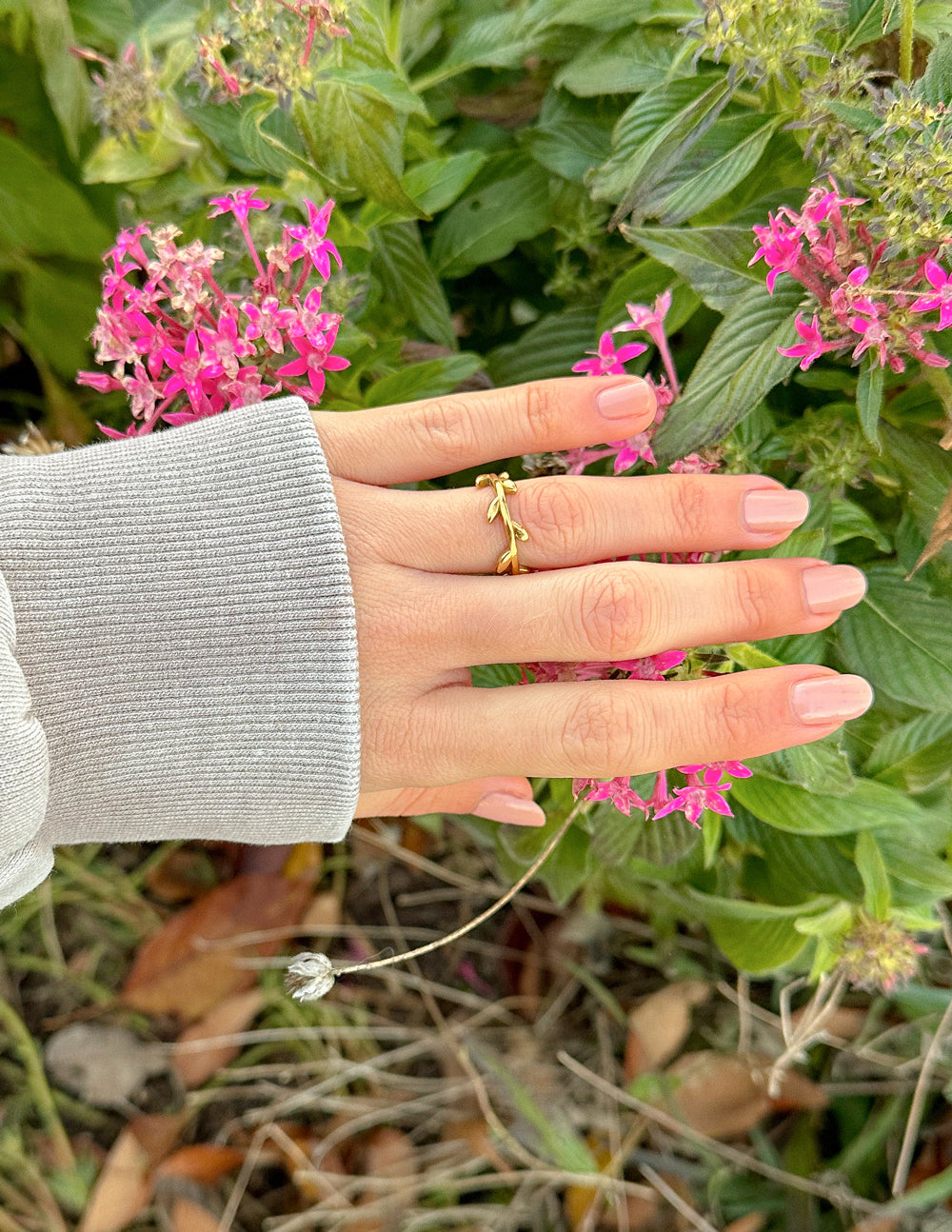 Dainty Olive Branch Ring