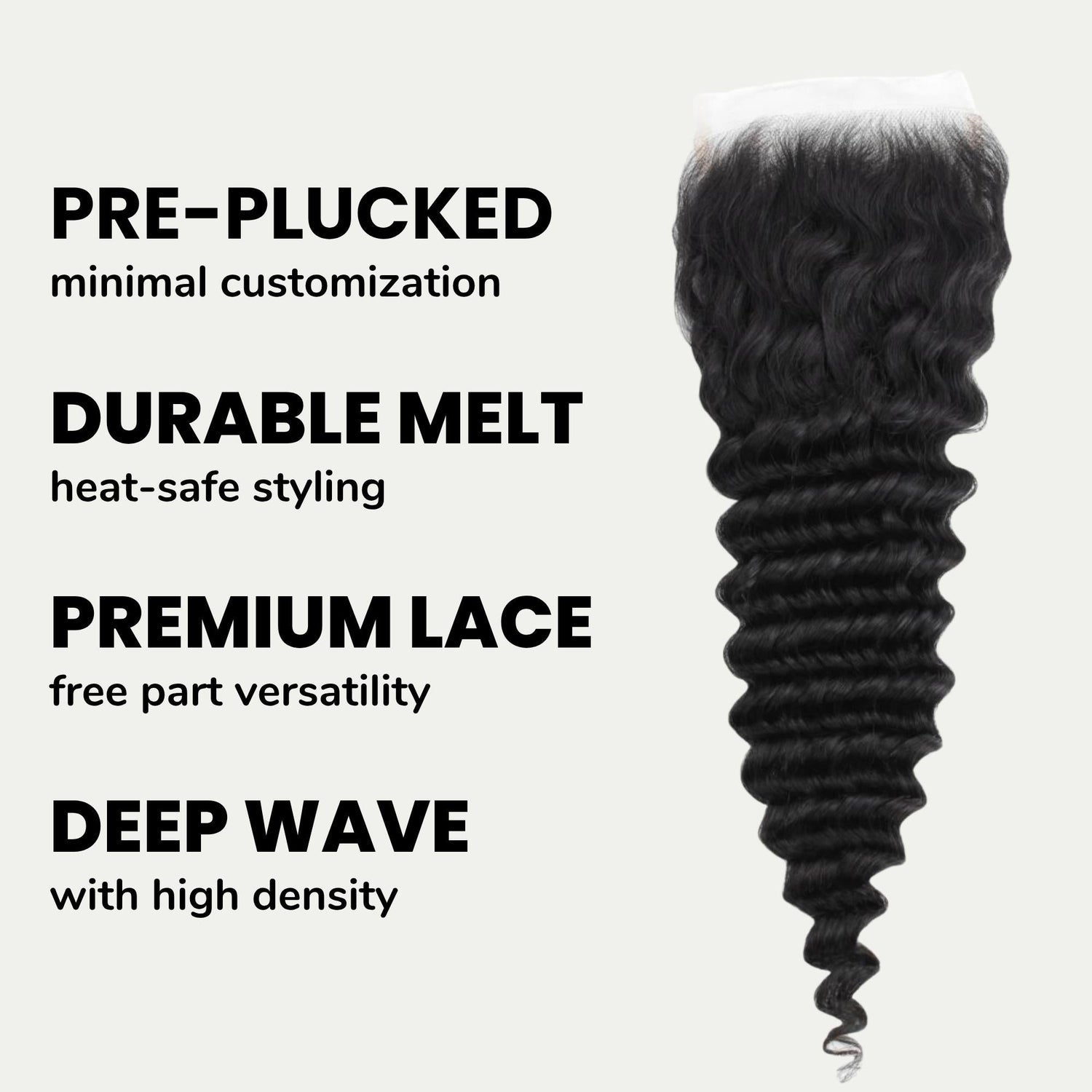 Deep Wave 5x5 HD Lace Human Hair Closure