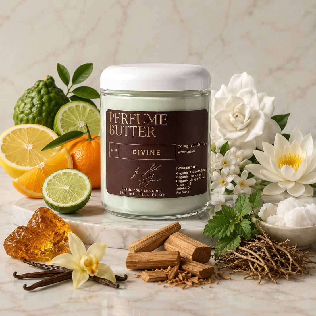 DIVINE – The Luxury Body Butter Perfume | Radiant Citrus, Floral &amp; Warm Vanilla Scent | Elegant Fragrance for Women &amp; Men | Perfume Butter