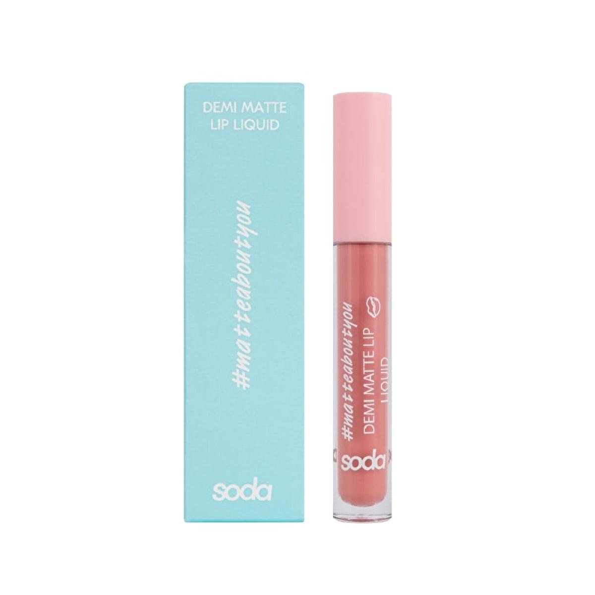 Soda Liquid Lipstick - Demi Matte Finish, Long Lasting &amp; Easy Apply - 011 Answer