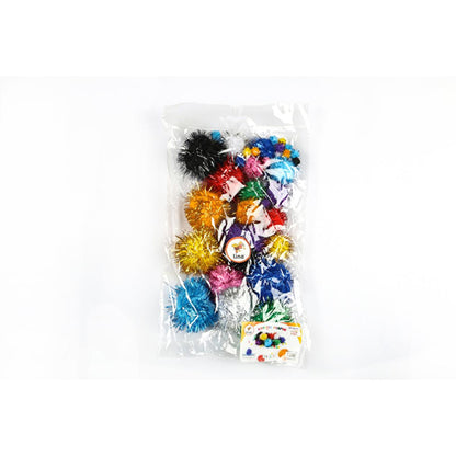 Lino Ponpon Craft Ponpon Set - 40 Assorted Metallic Ponpons for Arts &amp; Crafts Projects