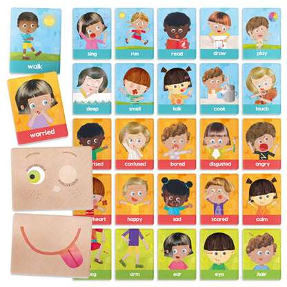 Headu Montessori Flashcards for Toddlers - Emotional Intelligence &amp; Action Learning Cards (1-4 Years)