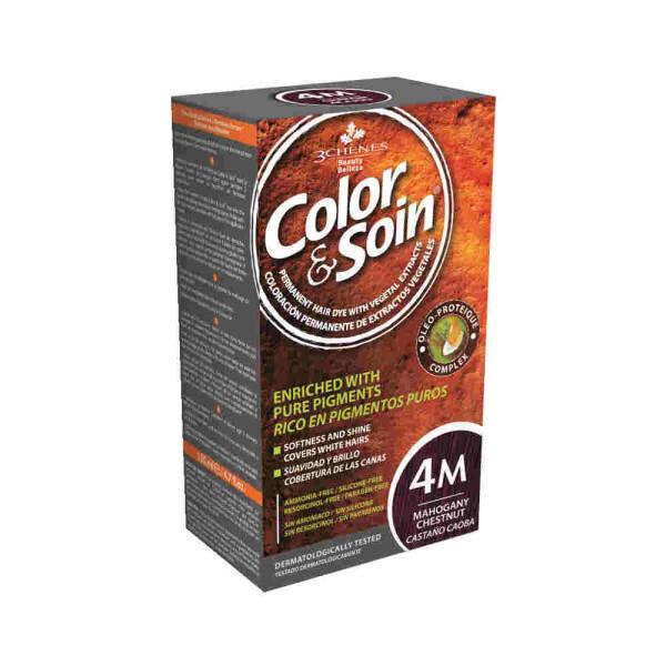 Color&amp;Soin Natural Ammonia-Free Hair Dye - Mahogany Chestnut 4M, Plant-Based, Paraben-Free, Nourishing Hair Color
