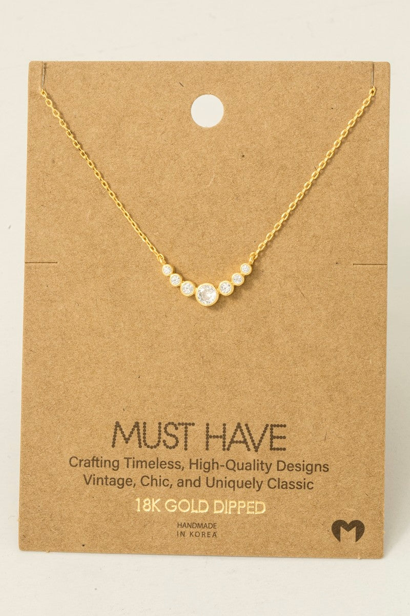 Elegant Jewel Link Charm Necklace: Gold