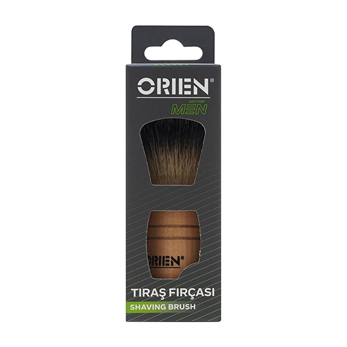 Orien Men Synthetic Shaving Brush with Wooden Handle for Sensitive Skin - Gentle, Durable, and Eco-Friendly Men&