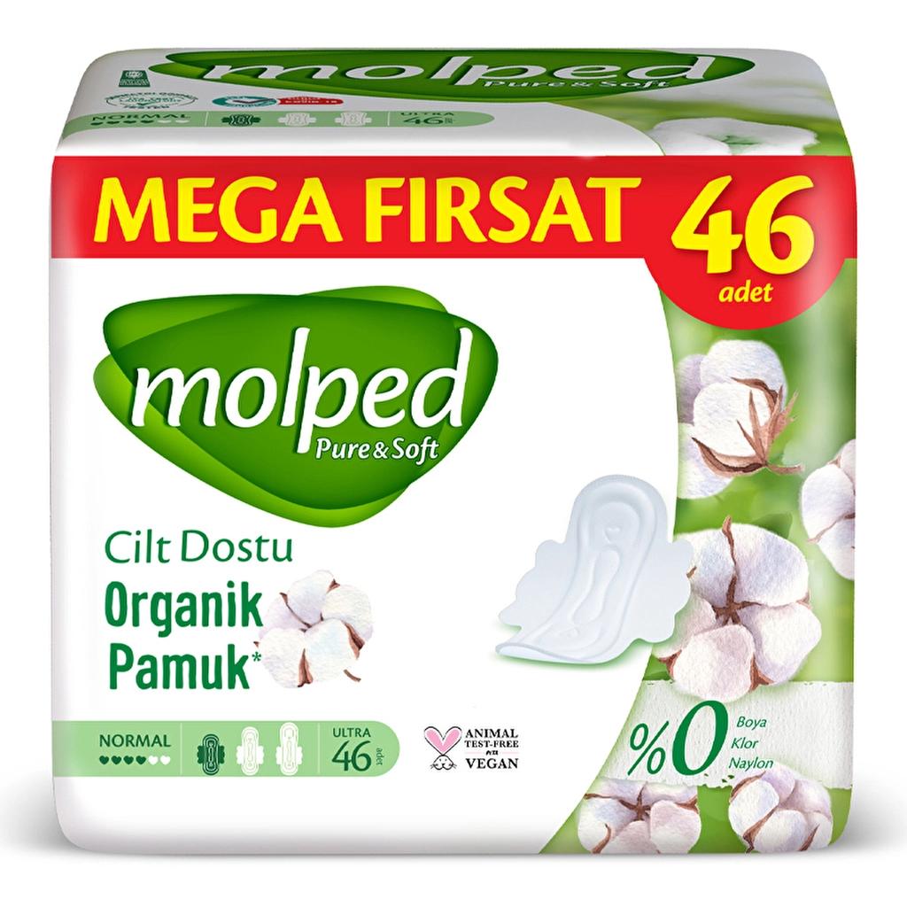 Molped Pure &amp; Soft Normal Sanitary Pads Mega Pack 46 Count