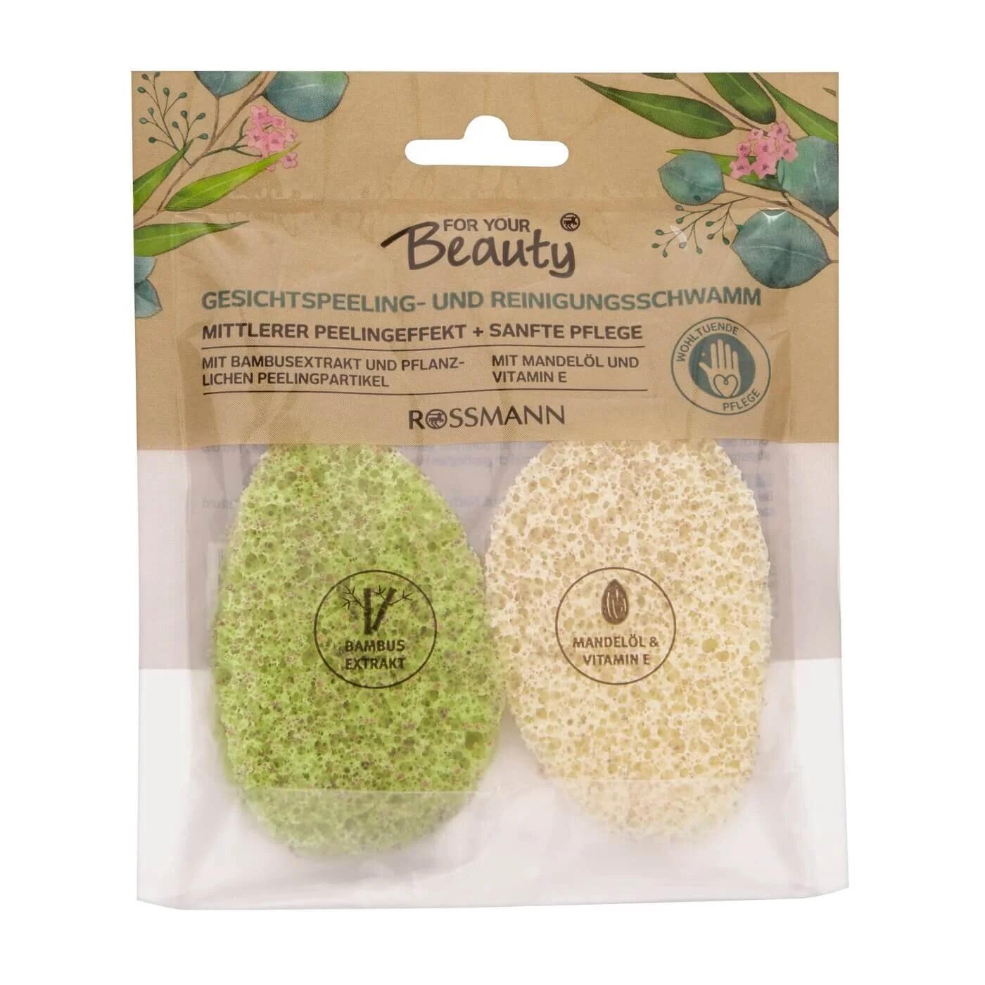 For Your Beauty Cleansing &amp; Peeling Sponges 2-Pack