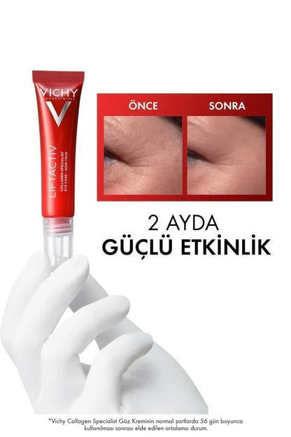 Vichy Liftactive Collagen Specialist Anti-Aging Eye Cream - Reduces Fine Lines &amp; Wrinkles, 0.51 fl oz