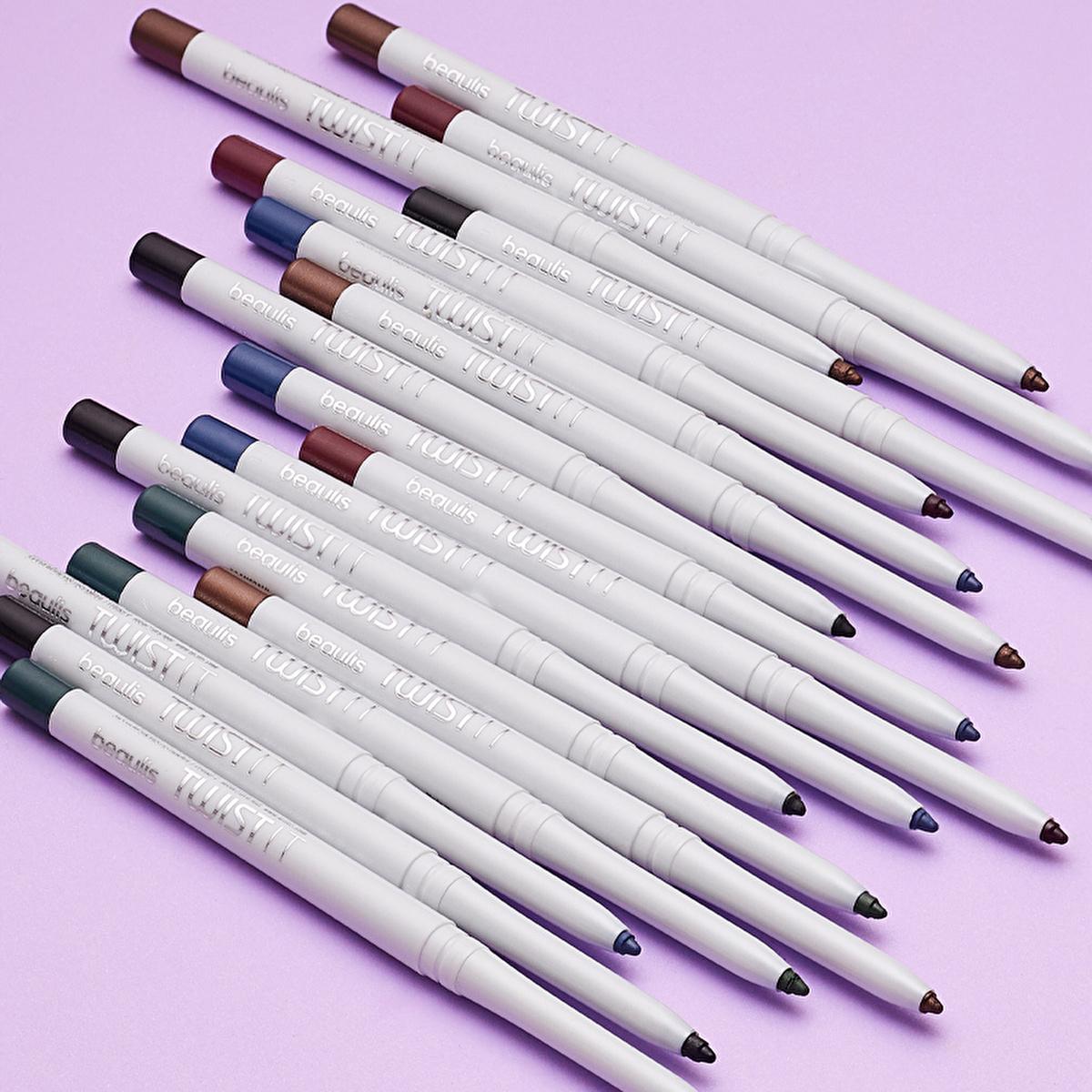 Beaulis Waterproof Twist-up Eyeliner - Dark Berry, Long-lasting Eye Makeup for Intense Color