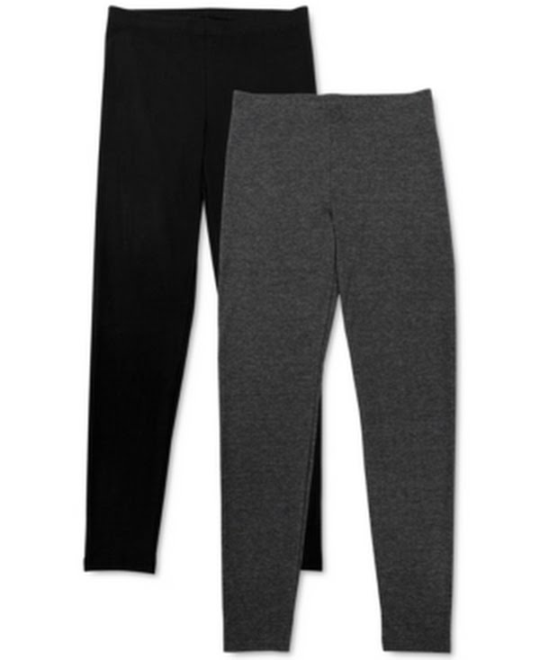Jenni 2-Pk. Leggings, Charcoal Grey, Size Small