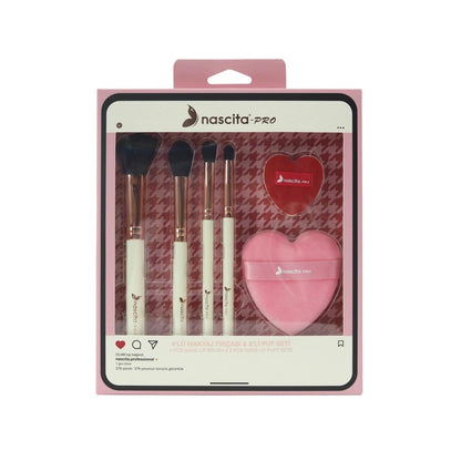 Nascita 4-Piece Makeup Brush &amp; 2-Piece Puff Set