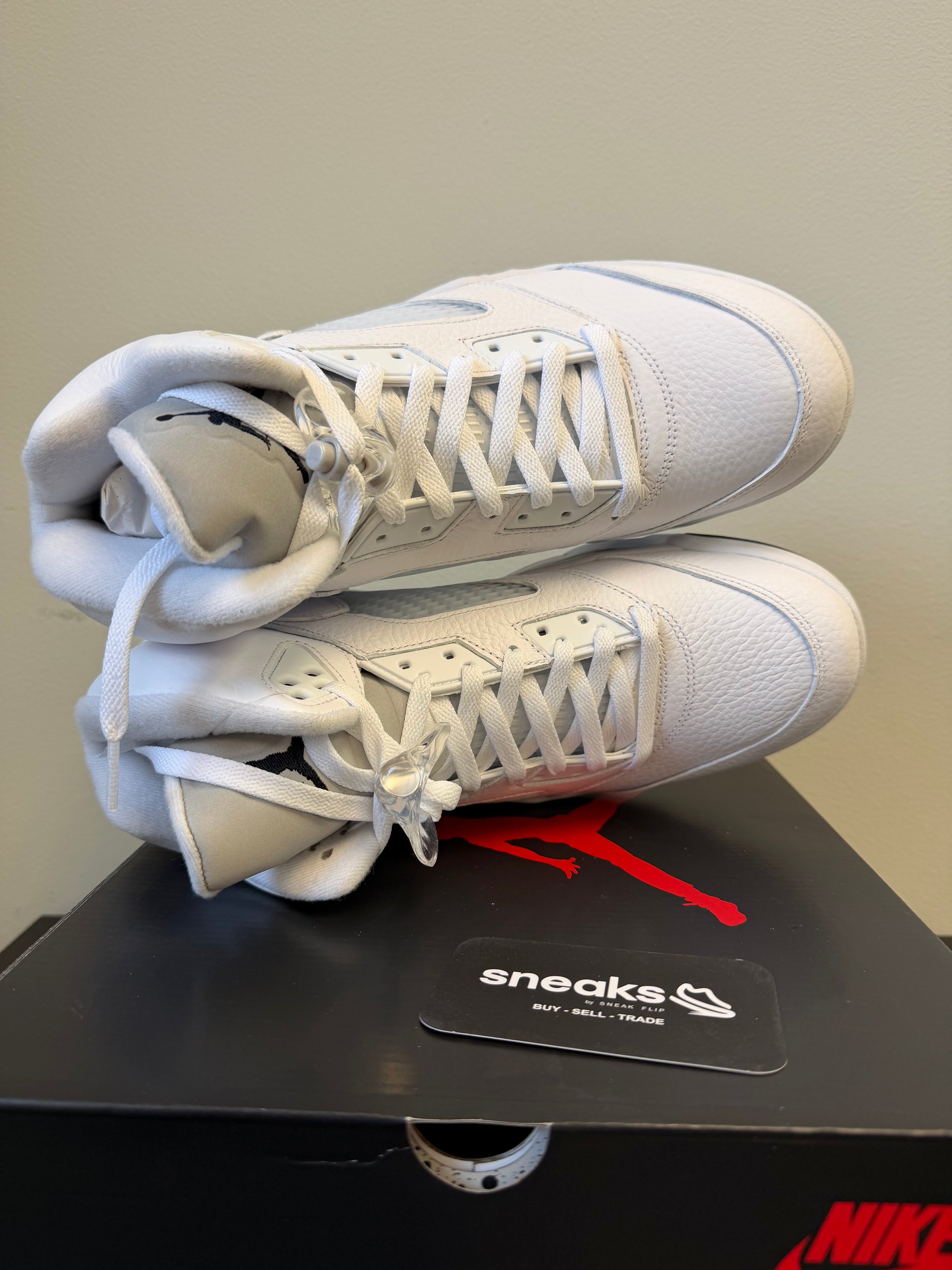 New Nike Jordan 5 Retro White Metallic 2026 Shoes