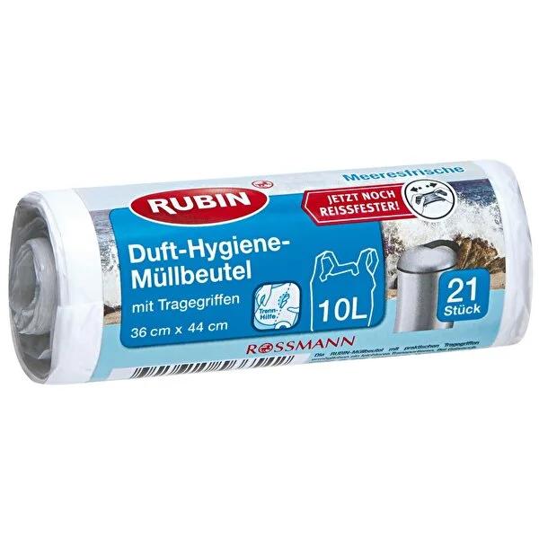 Rubin Trash Bags - Ocean Fresh Scent, Durable &amp; Eco-Friendly, 36x44cm, 21 Count
