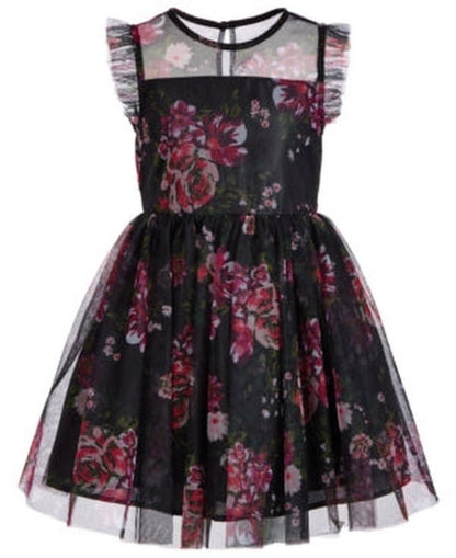 Pink &amp; Violet Little Girls Printed Mesh Dress, Size 5