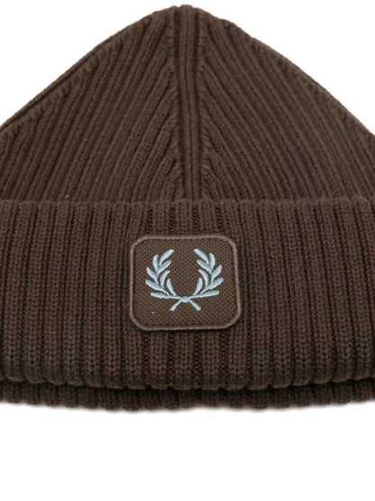 FRED PERRY Cotton Ribbed Beanie