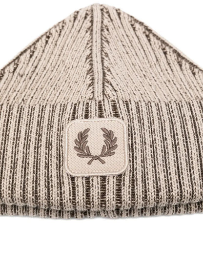 FRED PERRY Cotton Ribbed Beanie for Men - FW25 Collection