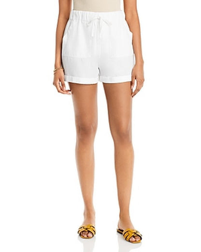 Aqua Velvet Heart Womens Lyra Cuffed Shorts - White - Size XL