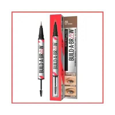 Maybelline Build-A-Brow: 2-in-1 Soft Brown Eyebrow Pen &amp; Setting Gel | Long-Lasting Definition, Easy Application, Natural Look