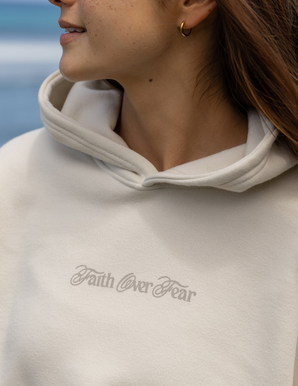 Faith Over Fear Taupe Unisex Hoodie