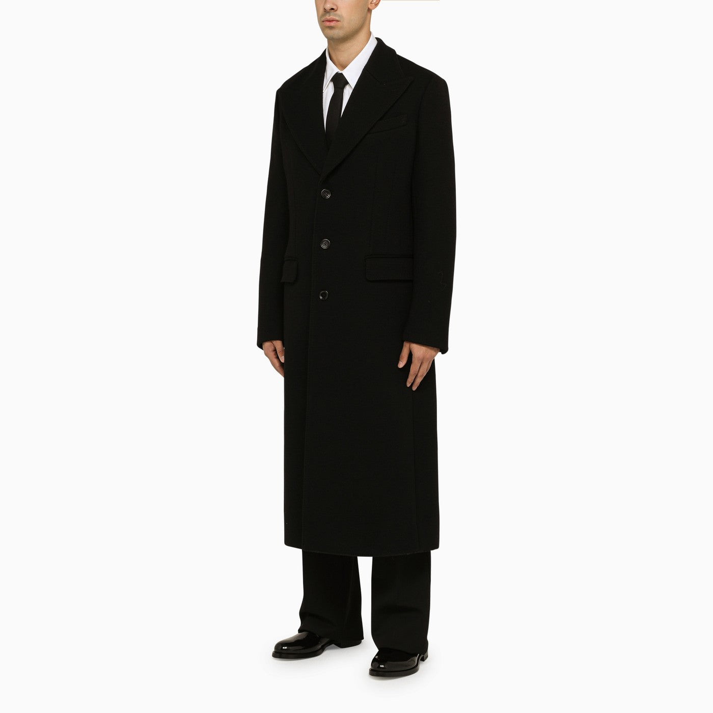 Dolce&amp;Gabbana Black Wool Tailored Coat