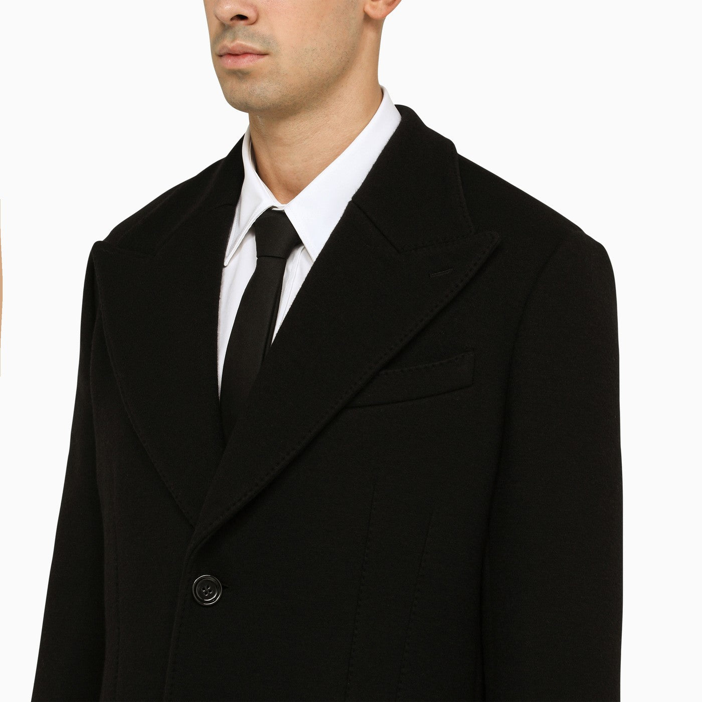 Dolce&amp;Gabbana Black Wool Tailored Coat