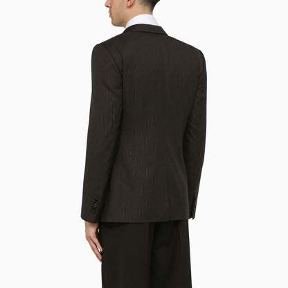 Dolce&amp;Gabbana Dark Grey Single Breasted Pinstripe Jacket