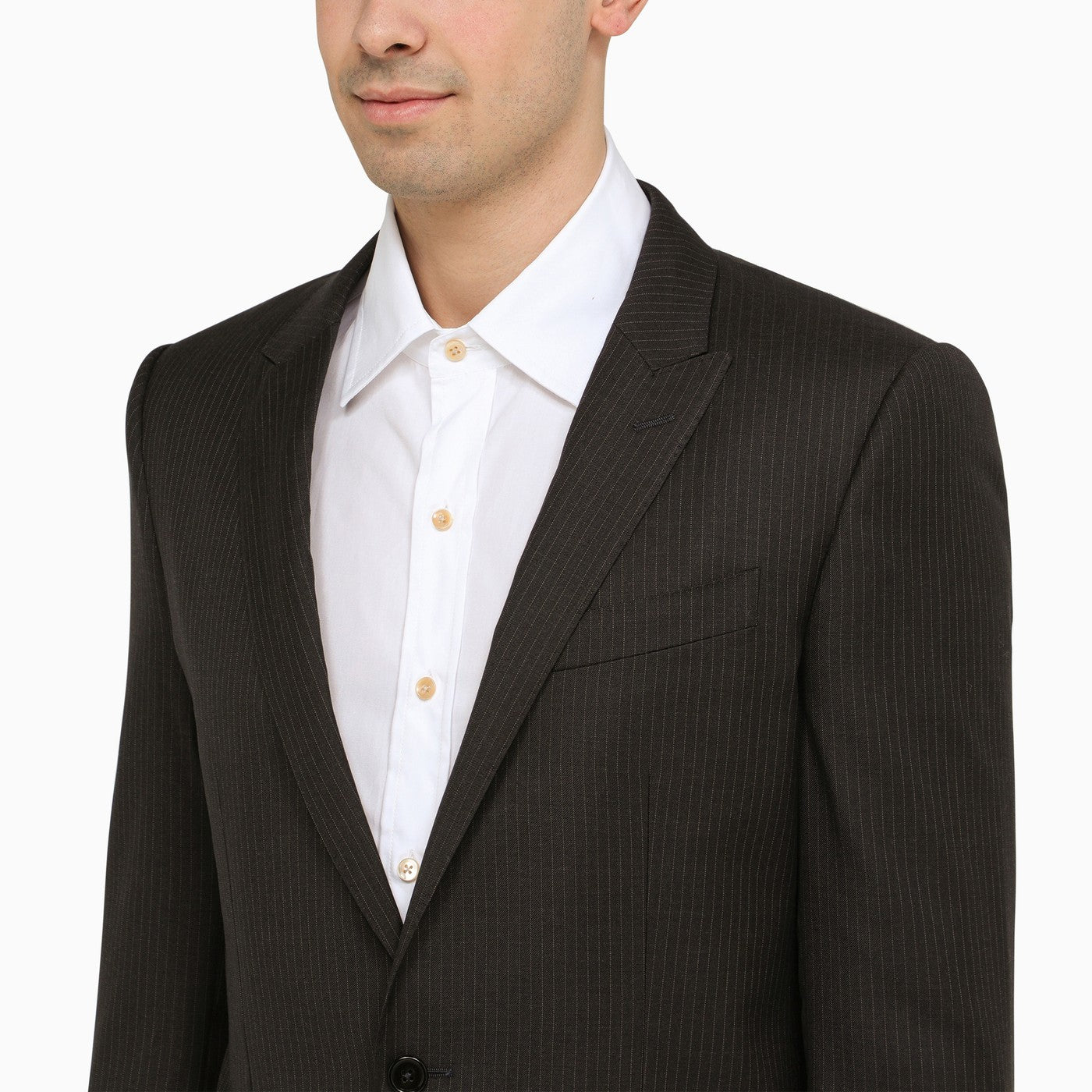 Dolce&amp;Gabbana Dark Grey Single Breasted Pinstripe Jacket